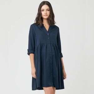 Ripe Maternity Navy Shirt Dress Like new!